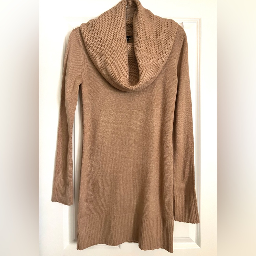 NWT H&M Tan Off the Shoulder/Cowl Neck Sweater Dress - Size S